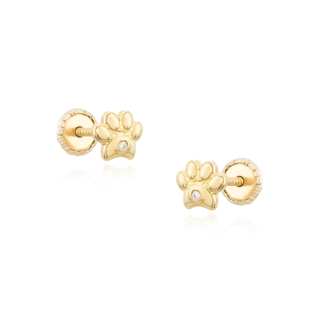 Baby Stud With Diamond Mini Dog Paw