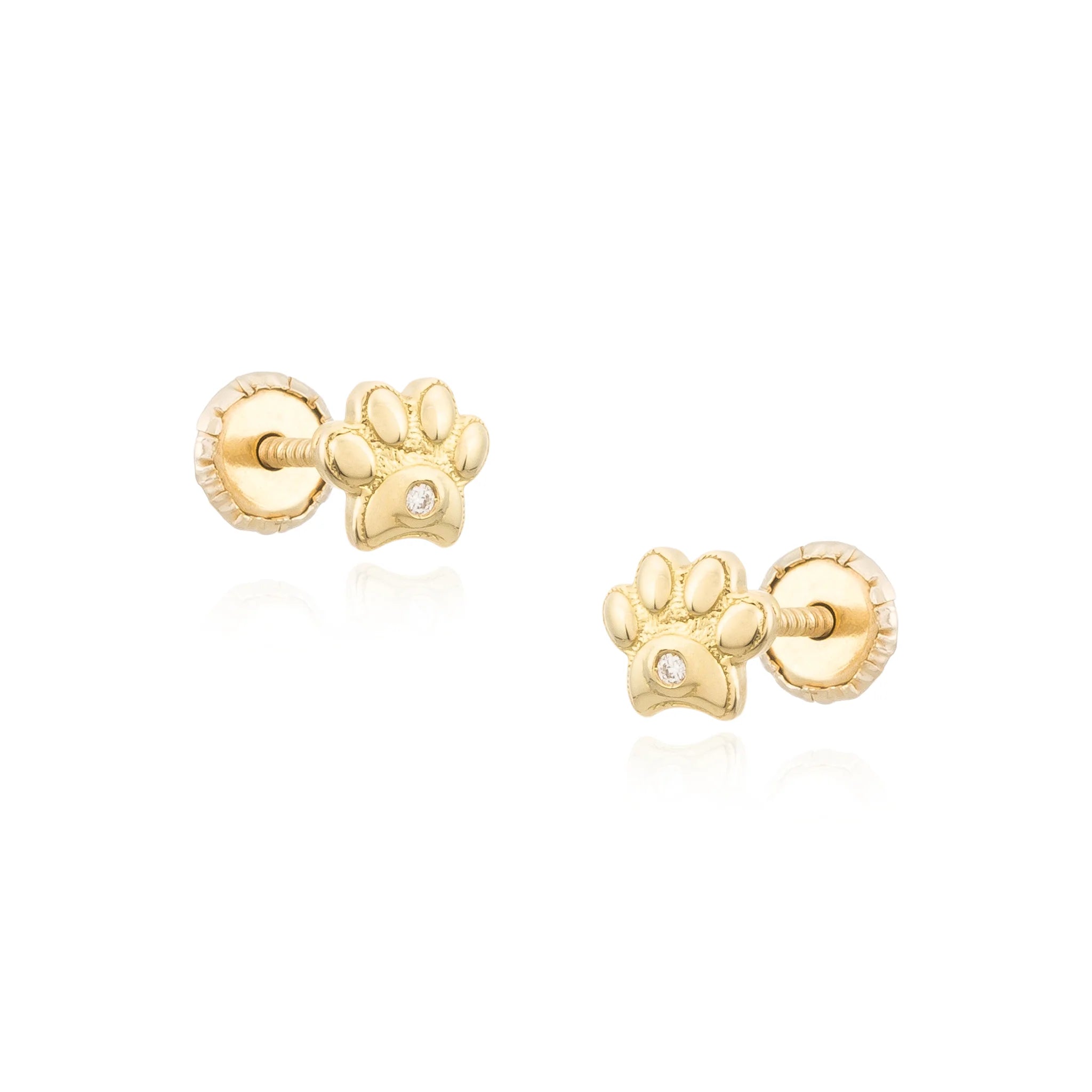Baby Stud With Diamond Mini Dog Paw